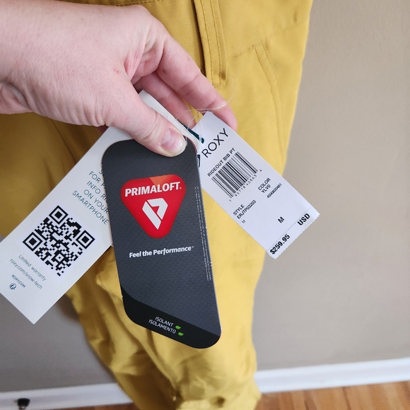 NWT Roxy Mustard snow pants snow bibs - Picture 5 of 8